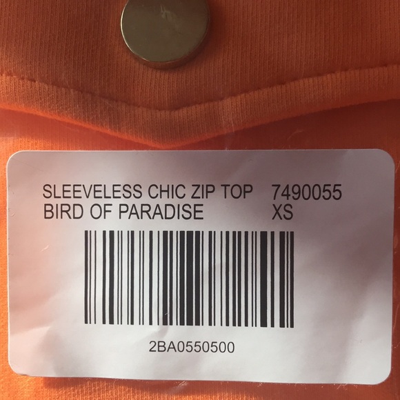 Orange/coral “bird of paradise color”Sleeveless chic zip tank NWT IN PACKAGE - Picture 9 of 16